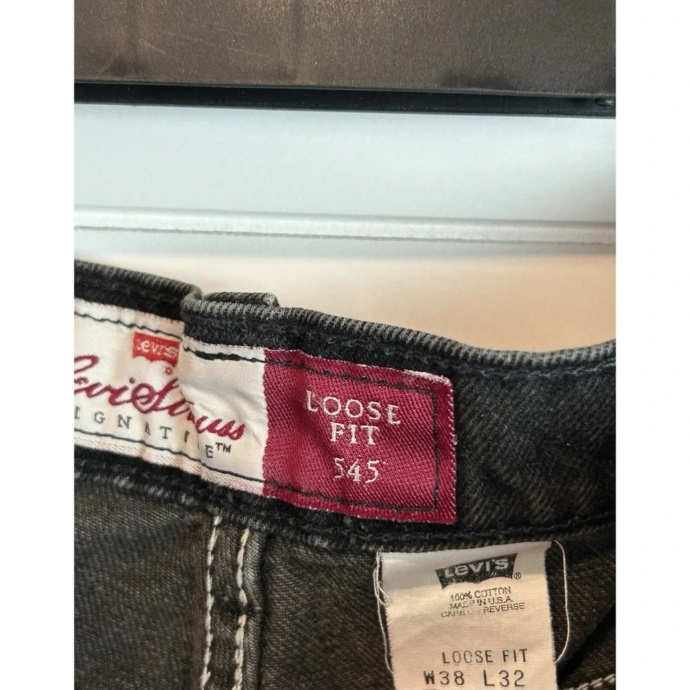 Vintage Levi's Orange Tab 38x32 Loose Fit Black 545‎ Jeans 1995